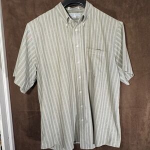 Irvine Park Mens‎ Short Sleeve Button Down Shirt Stripe Classic Fit 17.5 34/35